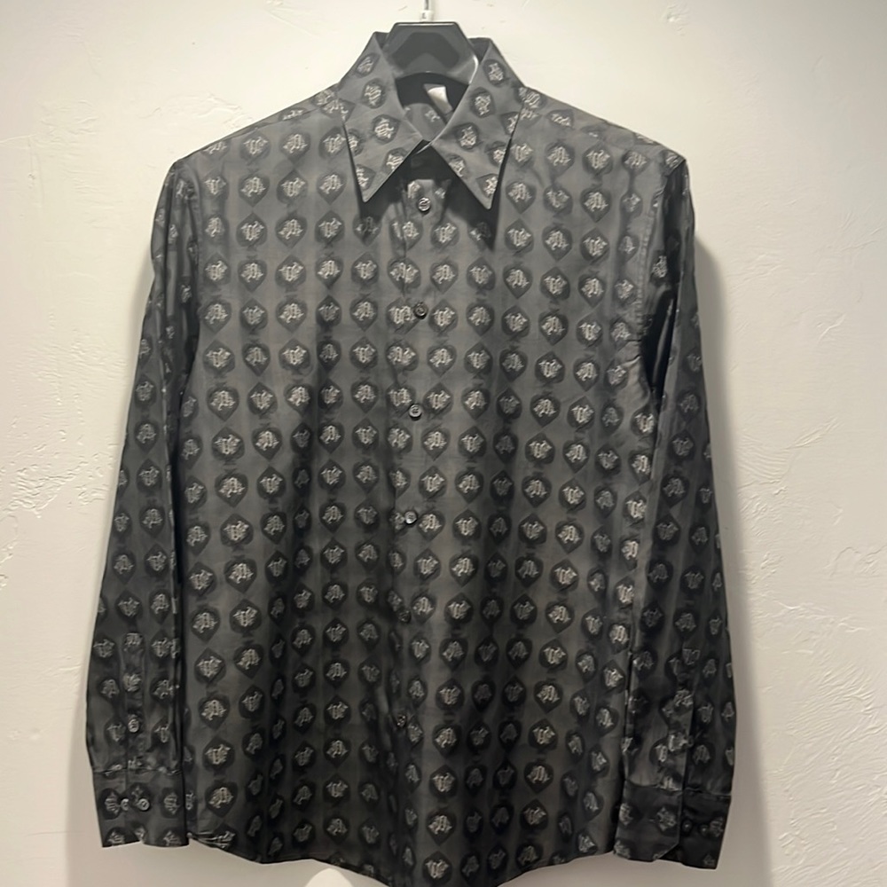 Vintage Versace, Gray Long Sleeve Button Up Size M